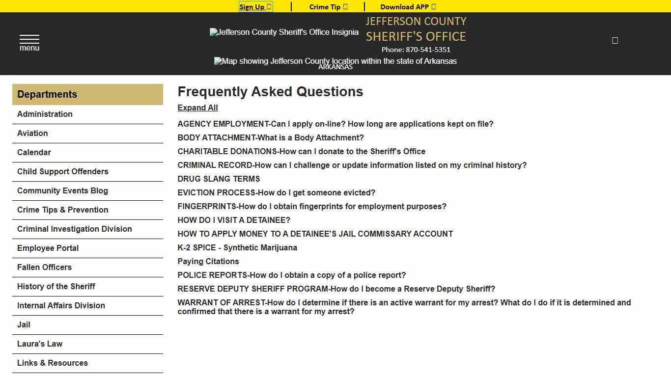 FAQs - Jefferson County Sheriff AR